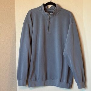 Comfort Colors Quarter 1/4 Zip Sweatshirt XL Blue Jean